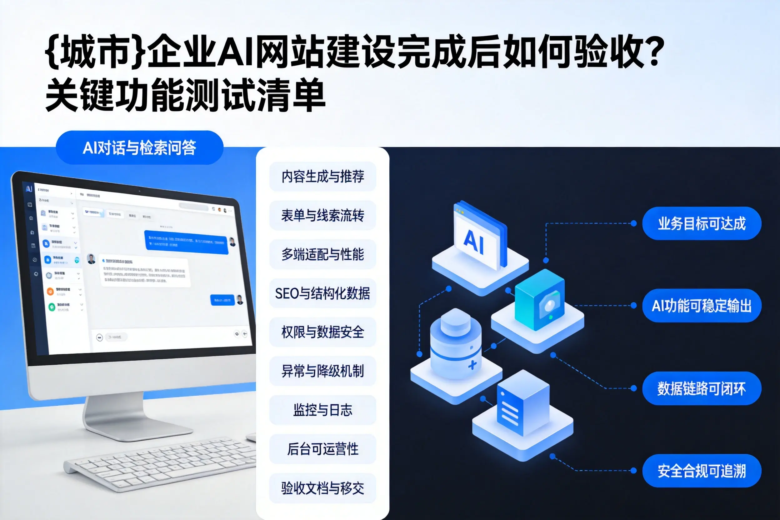 金华企业AI网站建设完成后如何验收？关键功能测试清单