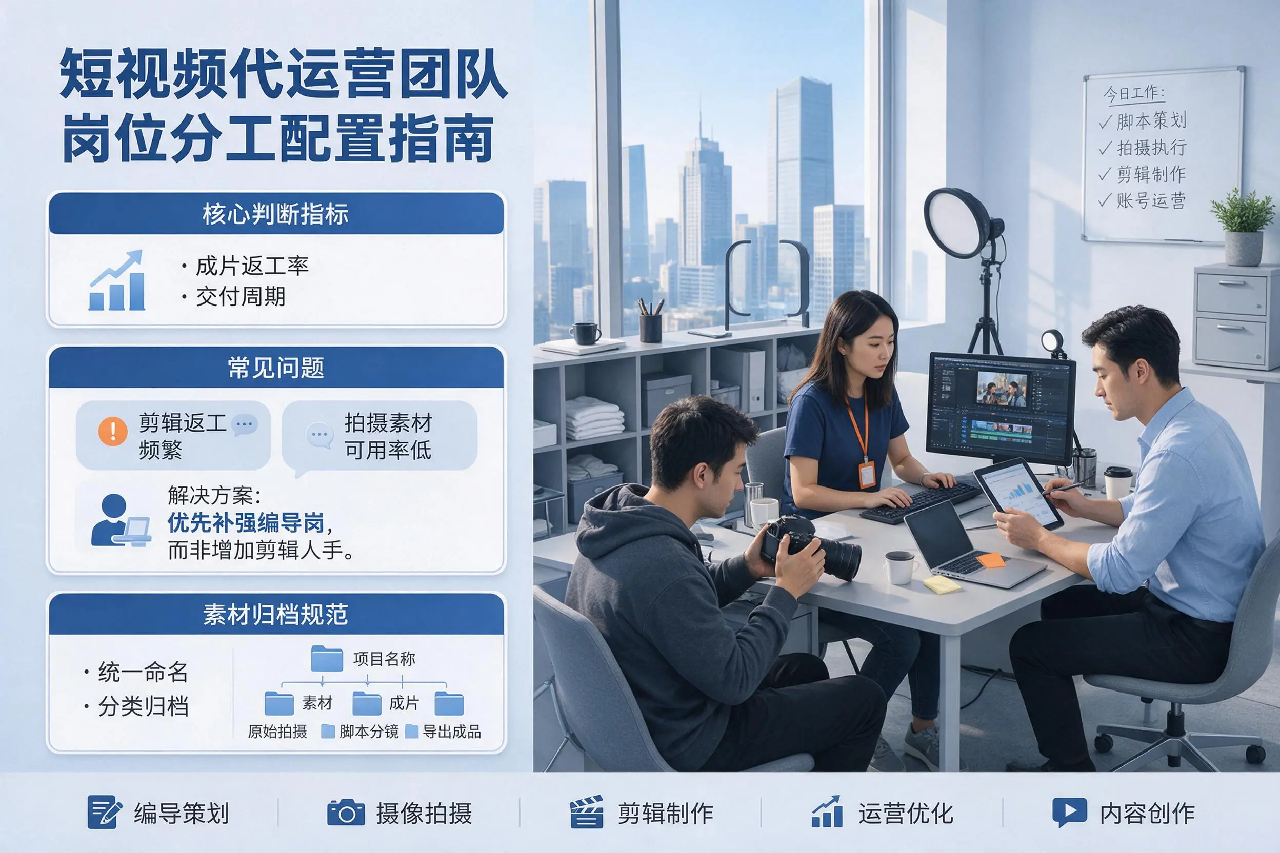 短视频代运营团队如何配置？金华企业岗位分工科普说明