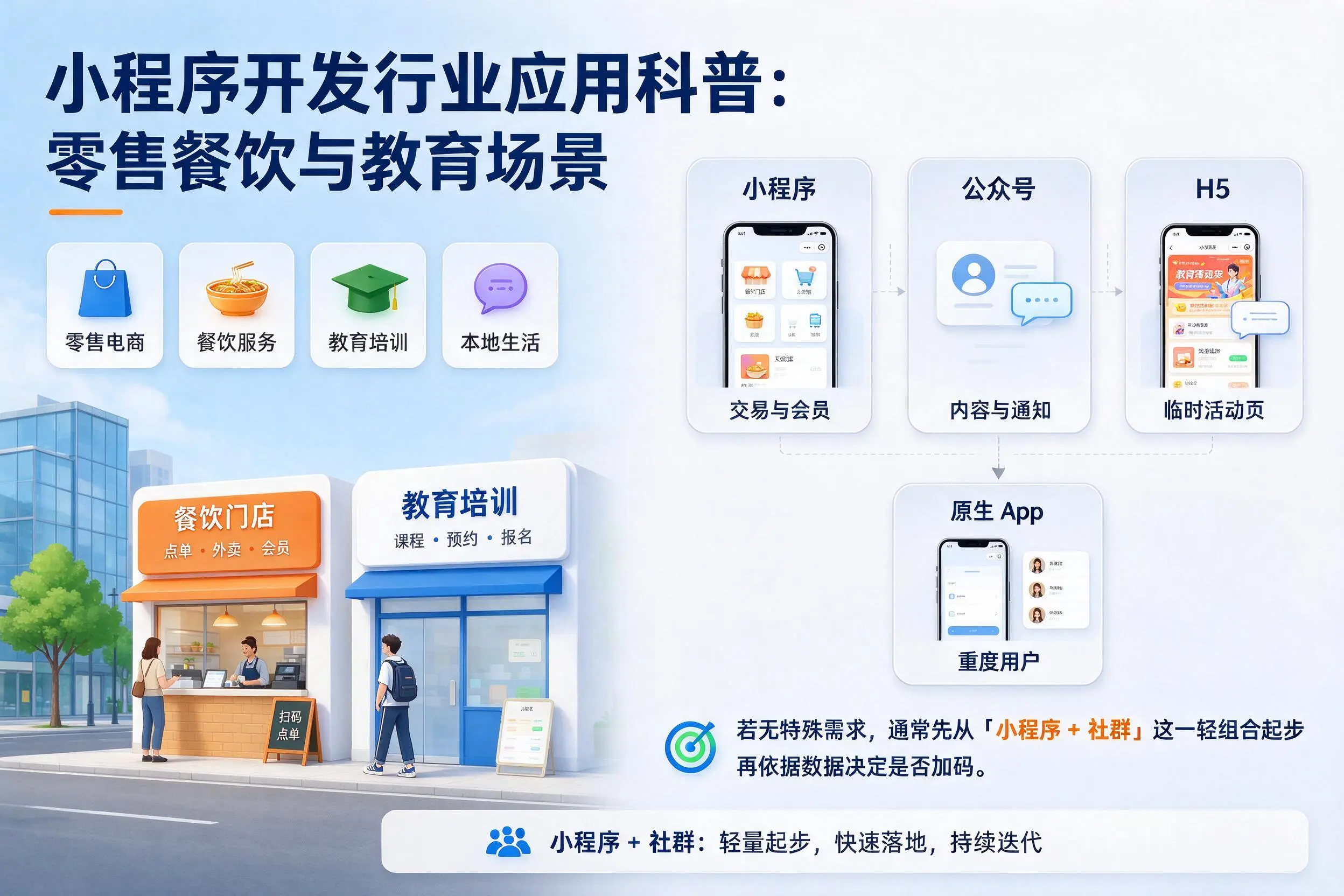 金华小程序开发行业应用科普:零售餐饮与教育场景