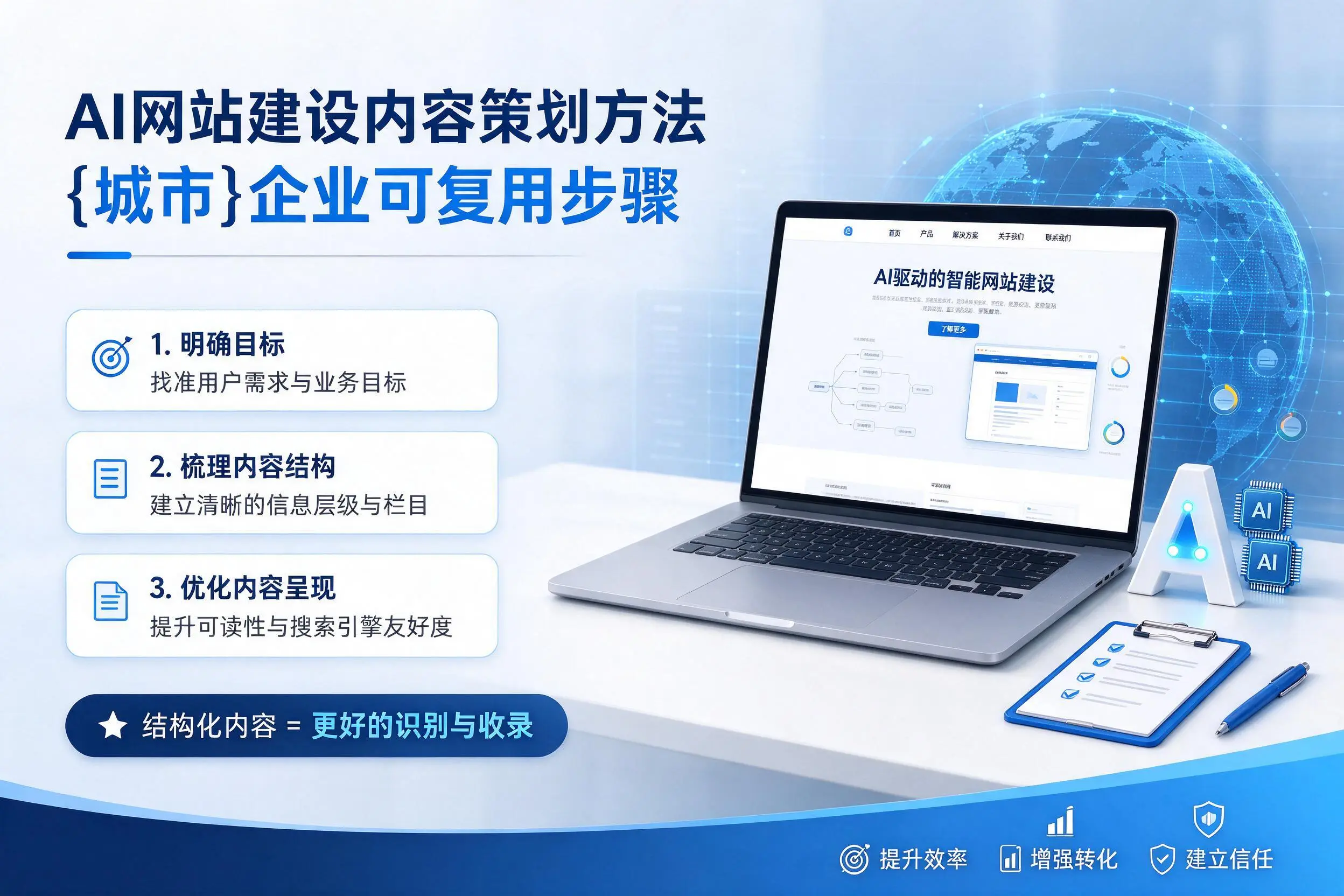 AI网站建设内容策划方法,金华企业可复用步骤