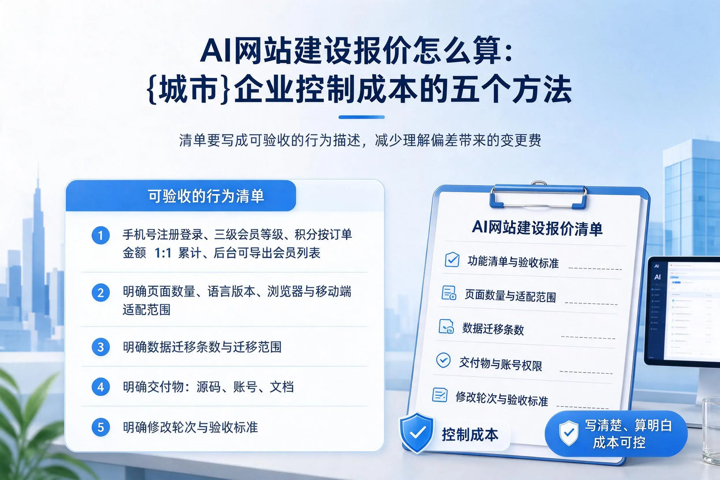 AI网站建设报价怎么算:金华企业控制成本的五个方法